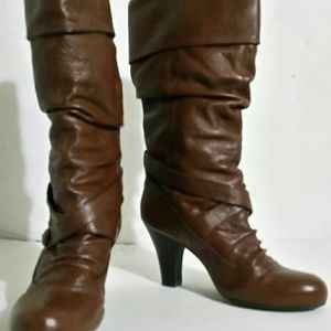 B Bakers Leather Boot heels for women